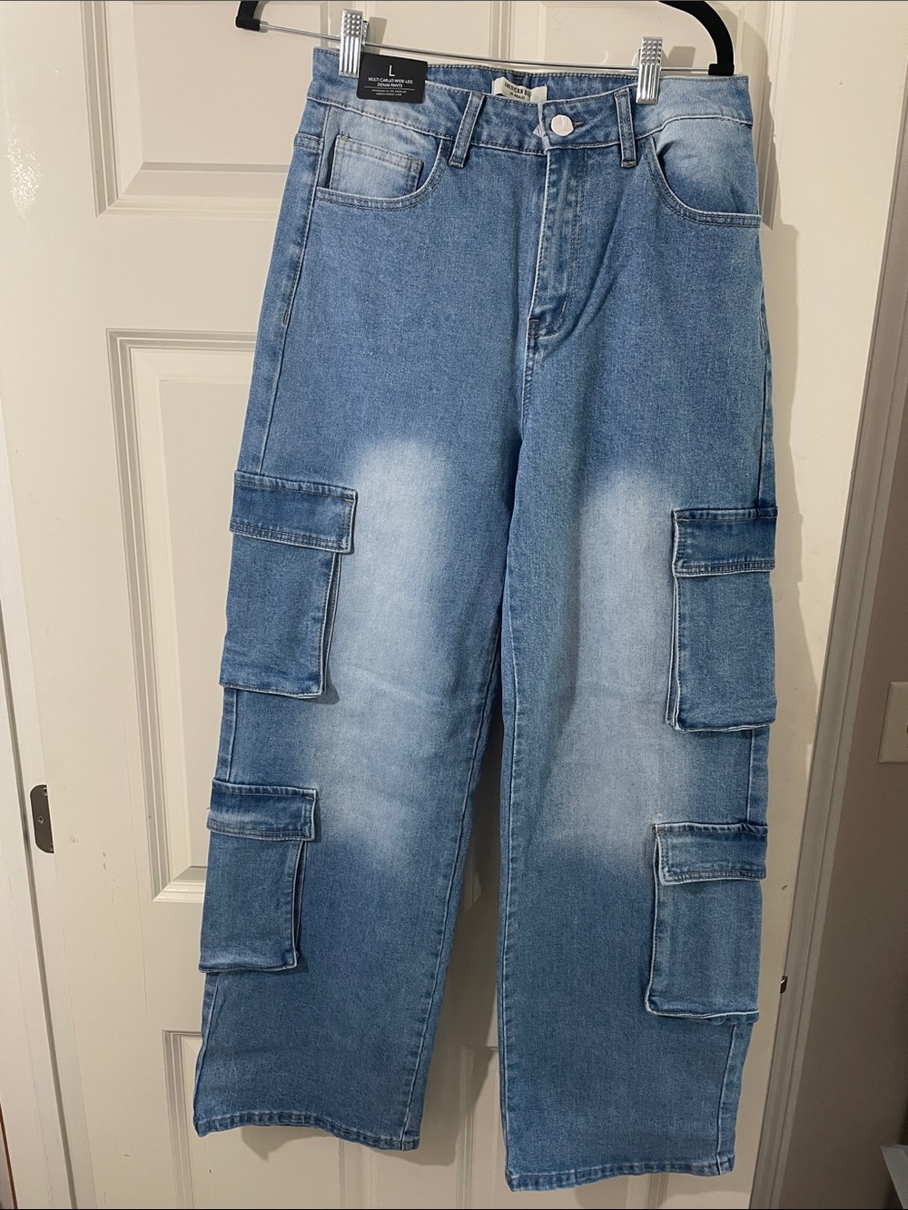 American Bazi Light Blue Cargo Denim Pants - Utility Pocket Style(6)